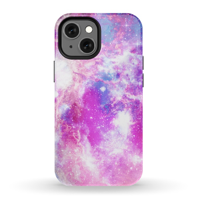 iPhone 13 mini StrongFit Pink blue starry galaxy by Oana 