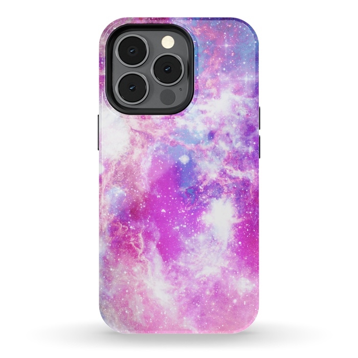 iPhone 13 pro StrongFit Pink blue starry galaxy by Oana 