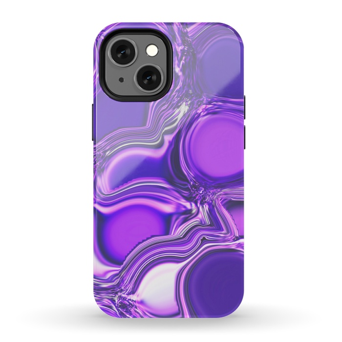 iPhone 13 mini StrongFit Purple Bubbles by Martina