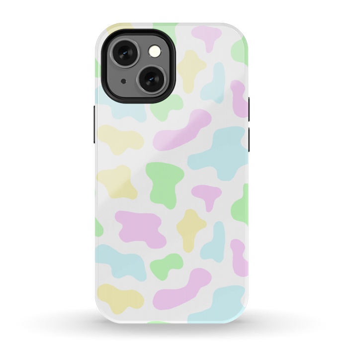 iPhone 13 mini StrongFit Pastel Rainbow Cow Print by Julie Erin Designs