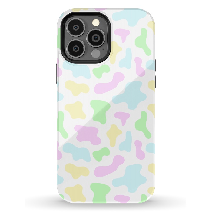 iPhone 13 Pro Max StrongFit Pastel Rainbow Cow Print by Julie Erin Designs