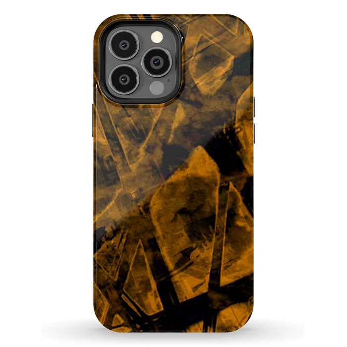 iPhone 13 Pro Max StrongFit Burnt Gold abstract flames halloween design by Josie