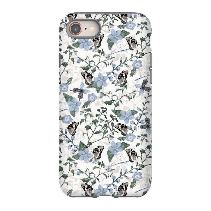 iPhone SE StrongFit Delicate Watercolour Butterflies and Dragonflies half-drop repeat pattern by Paula Ohreen