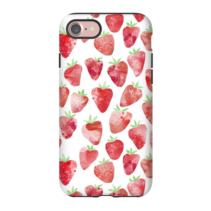 iPhone 7 StrongFit Strawberries Watercolor Painting by Nic Squirrell