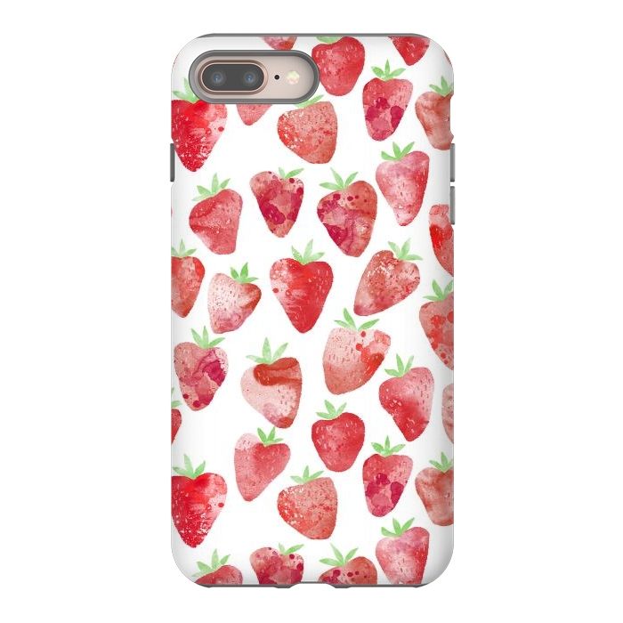 iPhone 7 plus StrongFit Strawberries Watercolor Painting by Nic Squirrell