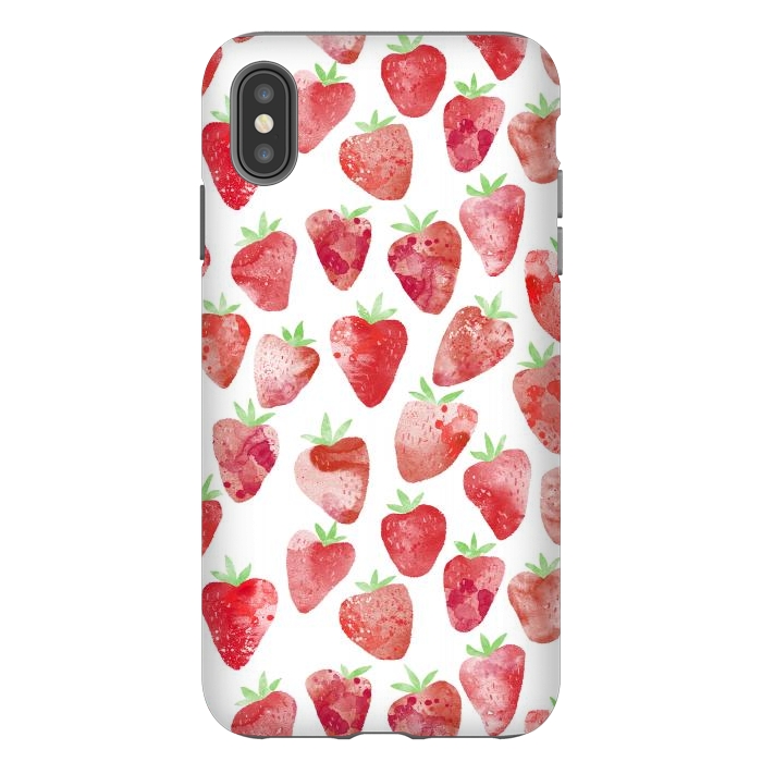 iPhone Xs Max StrongFit Strawberries Watercolor Painting by Nic Squirrell