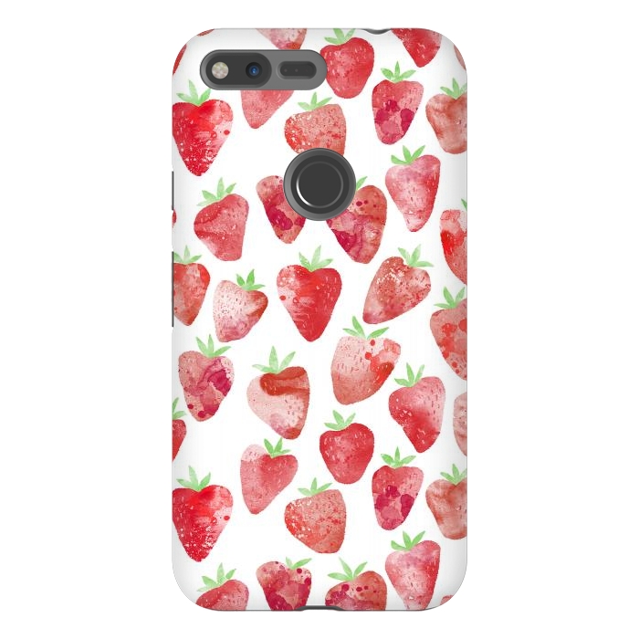 Pixel XL StrongFit Strawberries Watercolor Painting by Nic Squirrell