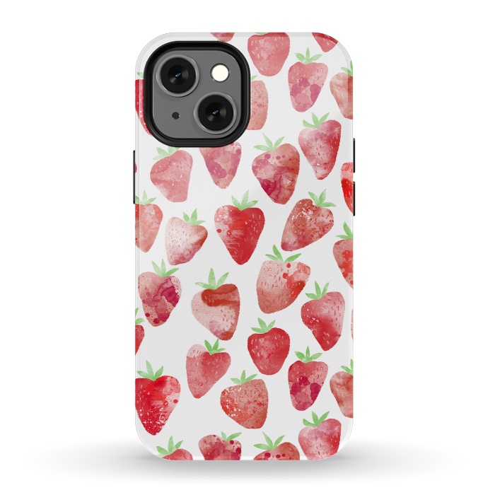 iPhone 13 mini StrongFit Strawberries Watercolor Painting by Nic Squirrell