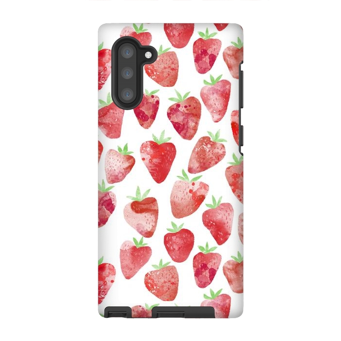 Galaxy Note 10 StrongFit Strawberries Watercolor Painting by Nic Squirrell