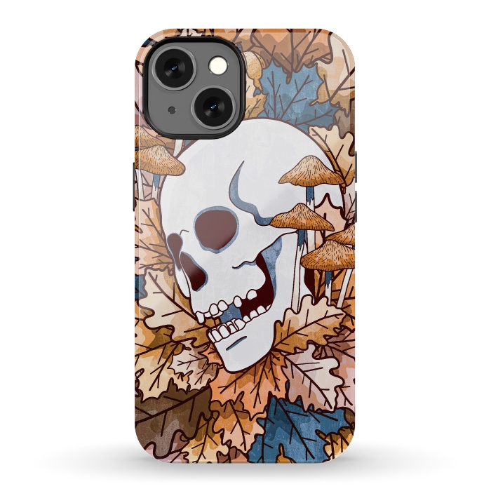 iPhone 13 StrongFit The autumnal skull and mushrooms by Steve Wade (Swade)