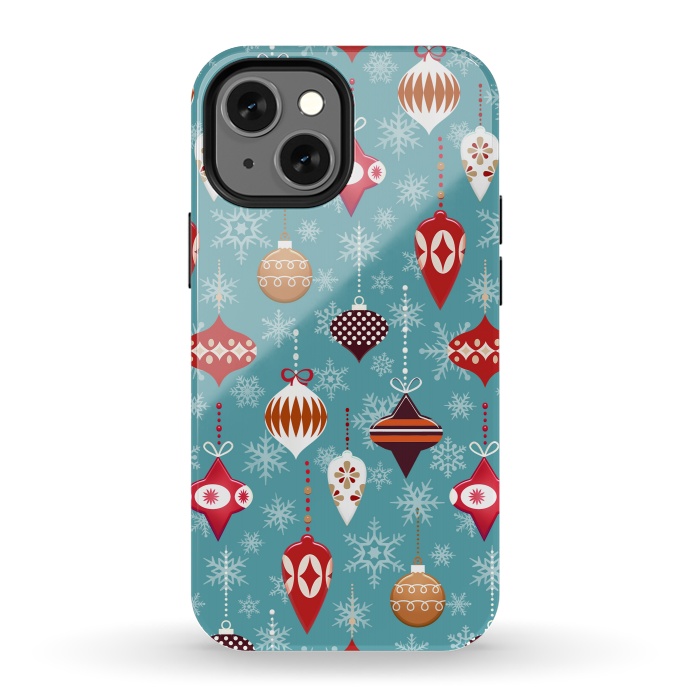 iPhone 13 mini StrongFit Colorful decorated Christmas ornaments by Oana 