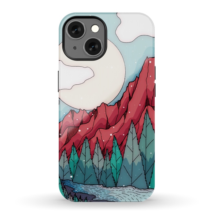 iPhone 13 StrongFit The red winter mountain river by Steve Wade (Swade)