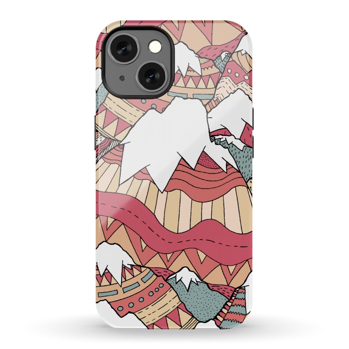 iPhone 13 StrongFit Winter Aztec mountains  by Steve Wade (Swade)