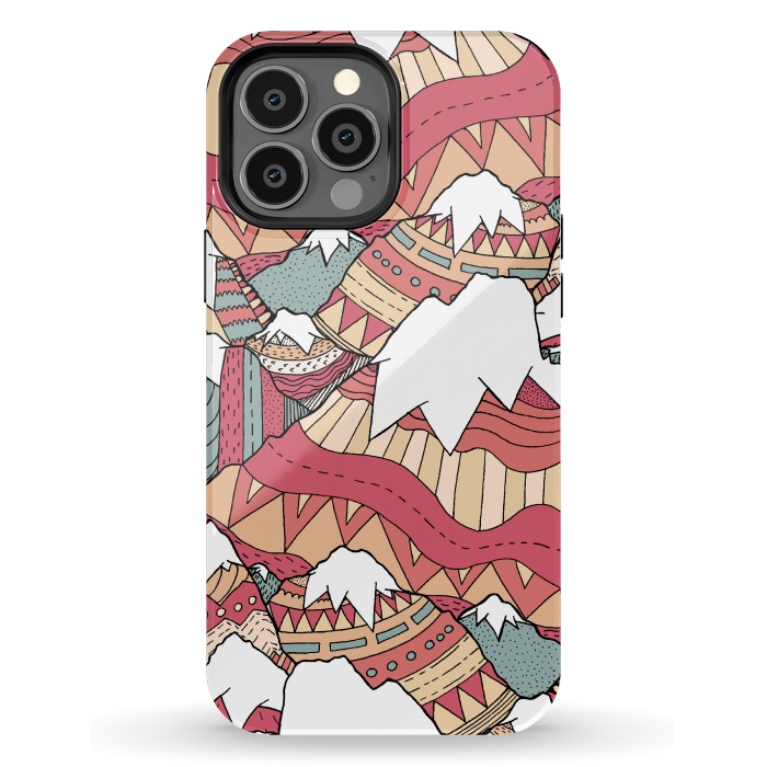 iPhone 13 Pro Max StrongFit Winter Aztec mountains  by Steve Wade (Swade)