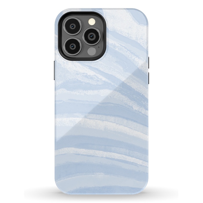 iPhone 13 Pro Max StrongFit Baby blue pastel marble stripes by Oana 