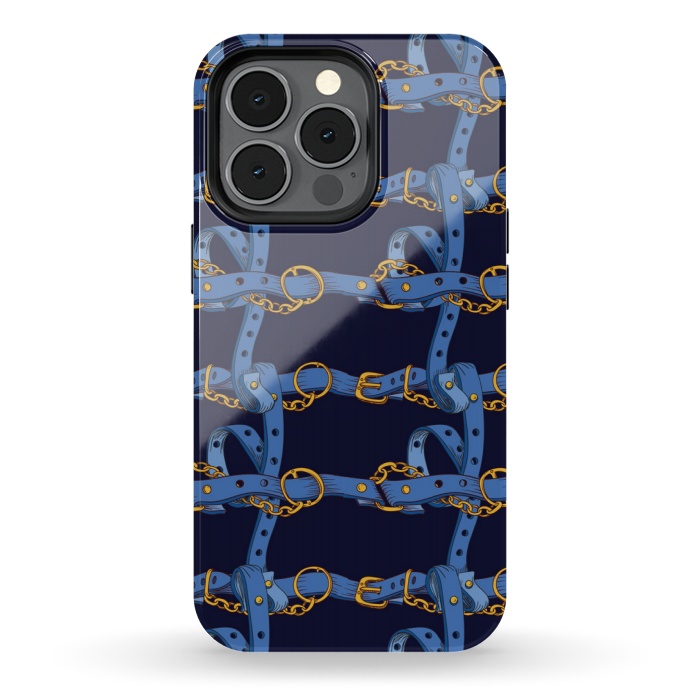 iPhone 13 pro StrongFit blue chain love by MALLIKA