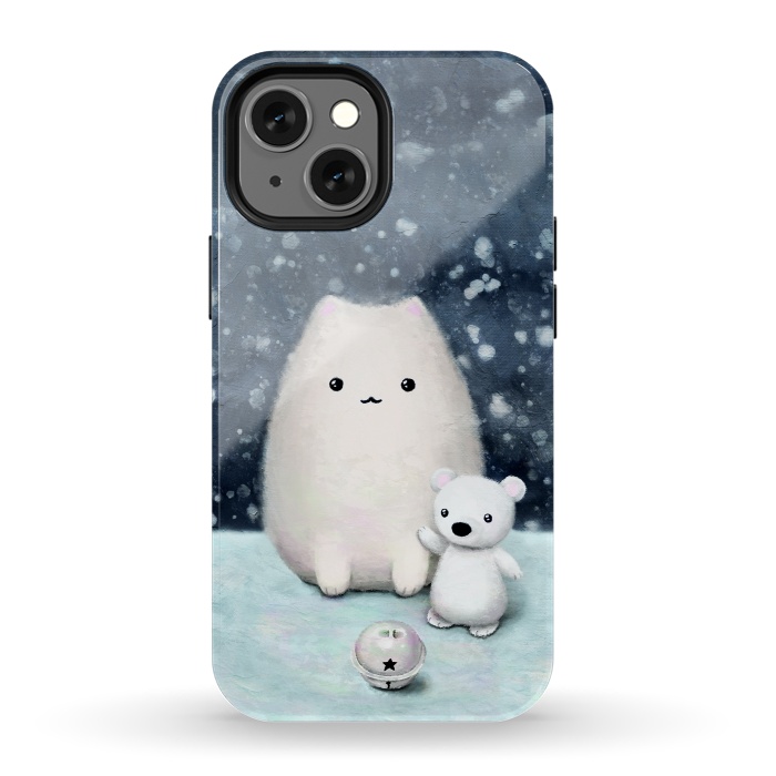 iPhone 13 mini StrongFit Winter cat by Laura Nagel