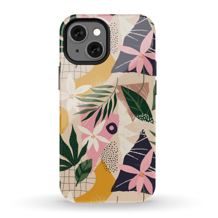 iPhone 13 mini StrongFit tropical love leaves 2 by MALLIKA