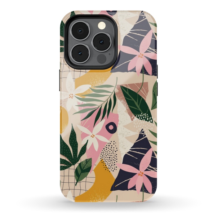 iPhone 13 pro StrongFit tropical love leaves 2 by MALLIKA