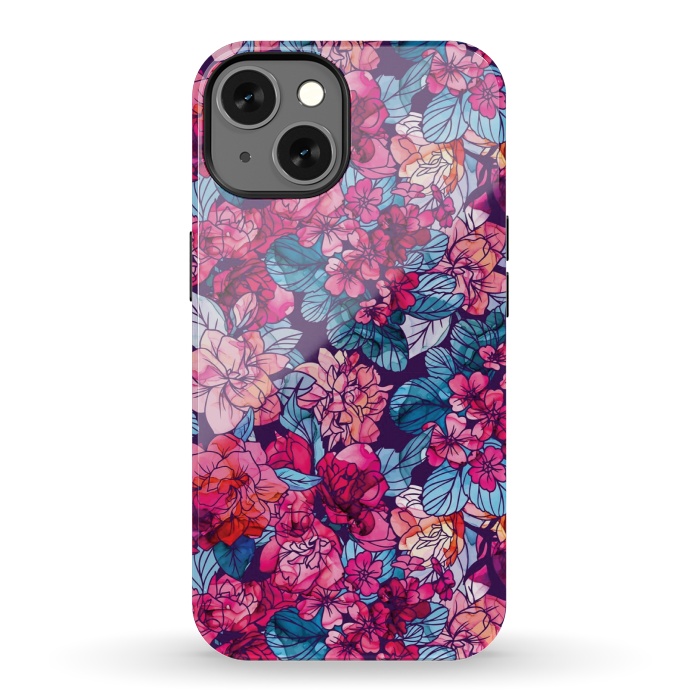 iPhone 13 StrongFit pink floral pattern 6 by MALLIKA