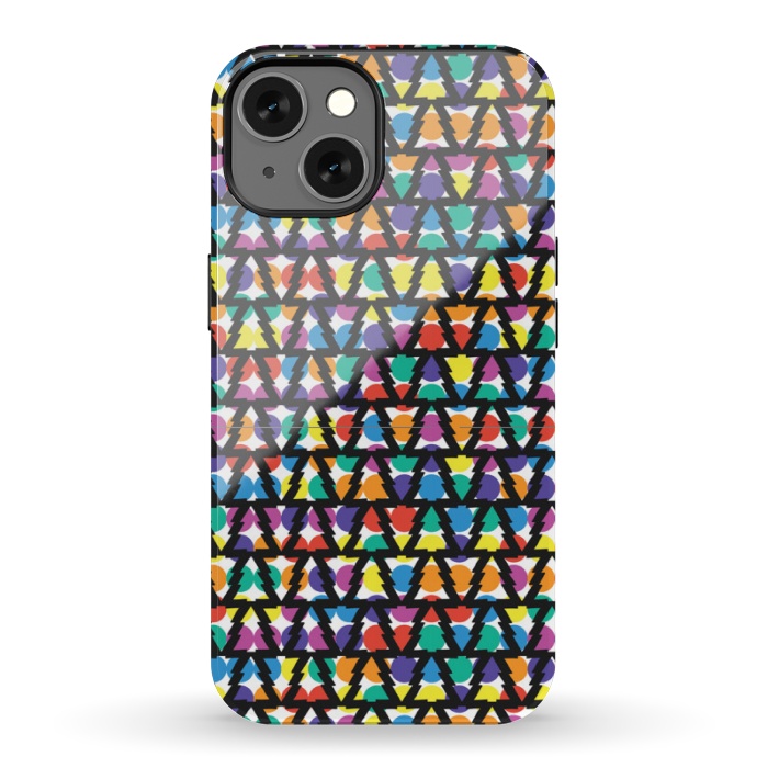iPhone 13 StrongFit multi color christmas tree pattern by MALLIKA