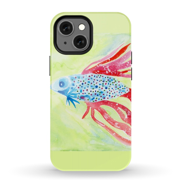 iPhone 13 mini StrongFit Betta fish watercolor by ArtKingdom7