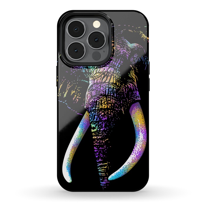 iPhone 13 pro StrongFit Colorful Elephant by Alberto