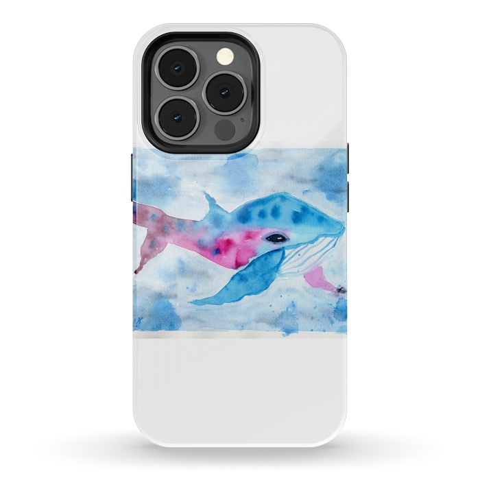 iPhone 13 pro StrongFit Baby whale watercolor by ArtKingdom7