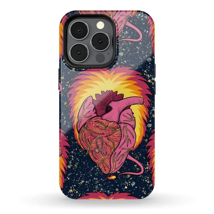 iPhone 13 pro StrongFit Leo Heart by Ranggasme