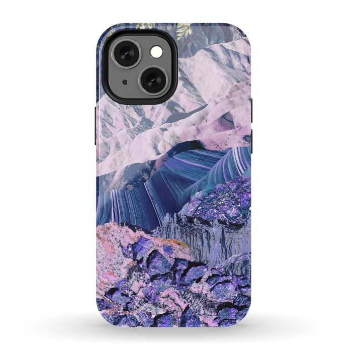 iPhone 13 mini StrongFit Blue Violet Geode mountain landscape by Oana 