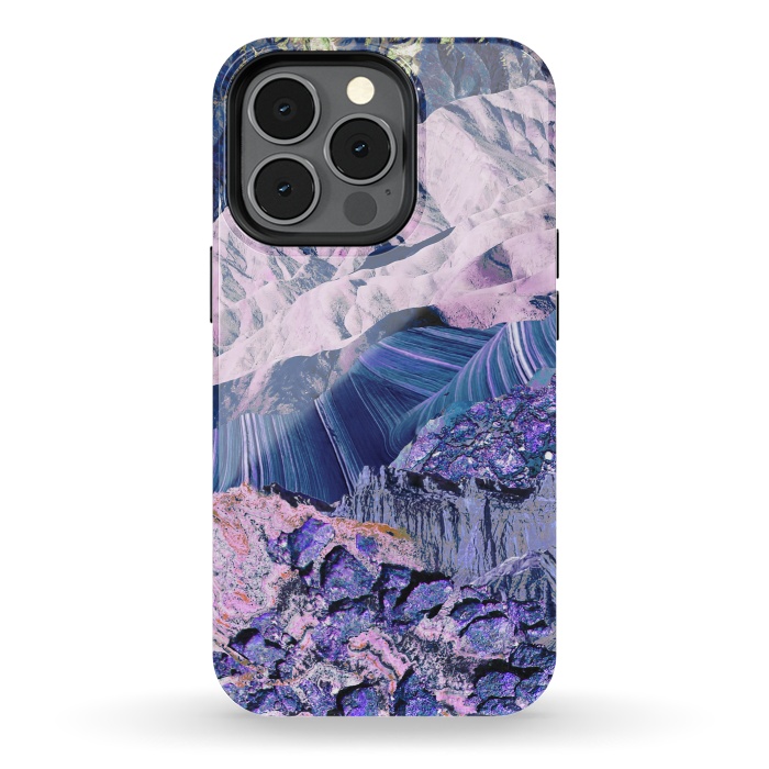 iPhone 13 pro StrongFit Blue Violet Geode mountain landscape by Oana 