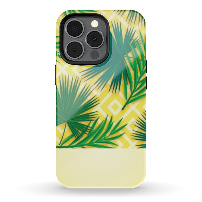 iPhone 13 pro StrongFit GREEN YELLOW TROPICAL LOVE by MALLIKA