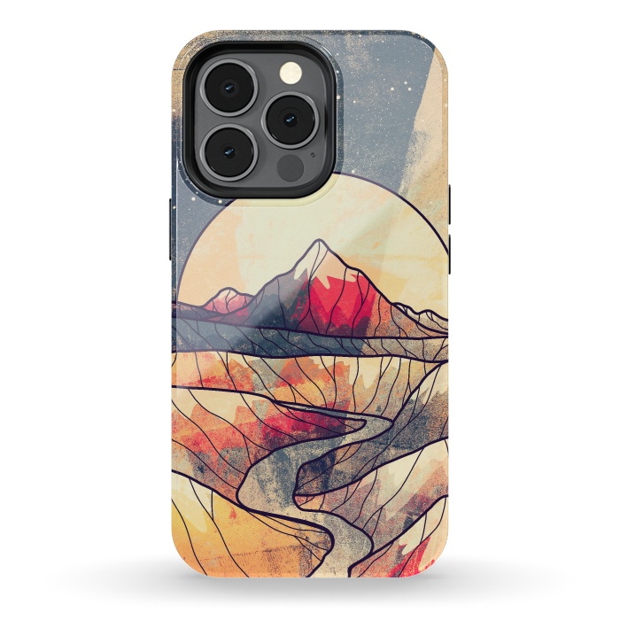 iPhone 13 pro StrongFit Retro river mountains by Steve Wade (Swade)