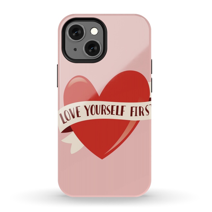 iPhone 13 mini StrongFit Love Yourself First, Happy Valentine's Day by Jelena Obradovic