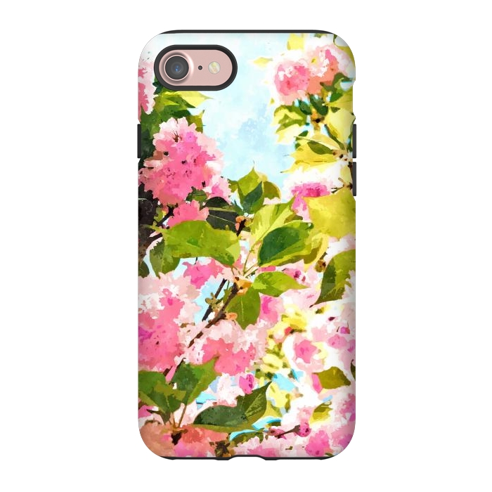 iPhone 7 StrongFit Day dreaming under the blooming Bougainvillea | Summer botanical Floral Vintage Garden Painting by Uma Prabhakar Gokhale
