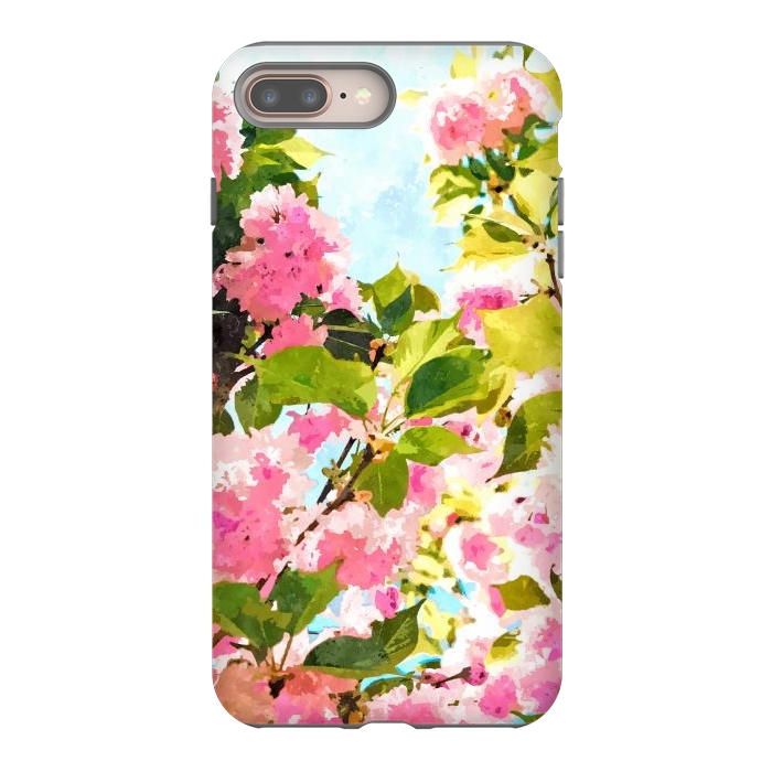 iPhone 7 plus StrongFit Day dreaming under the blooming Bougainvillea | Summer botanical Floral Vintage Garden Painting by Uma Prabhakar Gokhale