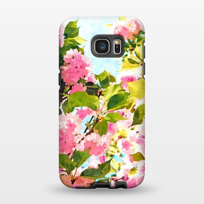 Galaxy S7 EDGE StrongFit Day dreaming under the blooming Bougainvillea | Summer botanical Floral Vintage Garden Painting by Uma Prabhakar Gokhale