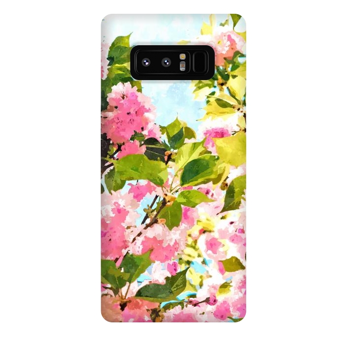 Galaxy Note 8 StrongFit Day dreaming under the blooming Bougainvillea | Summer botanical Floral Vintage Garden Painting by Uma Prabhakar Gokhale