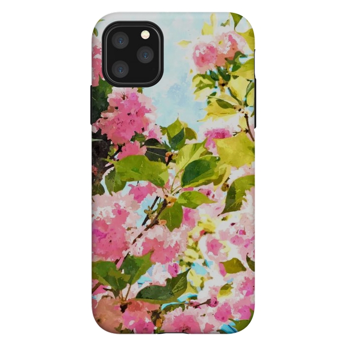 iPhone 11 Pro Max StrongFit Day dreaming under the blooming Bougainvillea | Summer botanical Floral Vintage Garden Painting by Uma Prabhakar Gokhale
