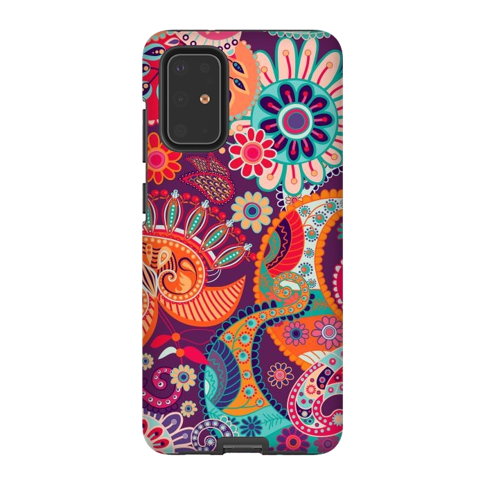 Galaxy S20 Plus StrongFit Figure in bright flowers by ArtsCase