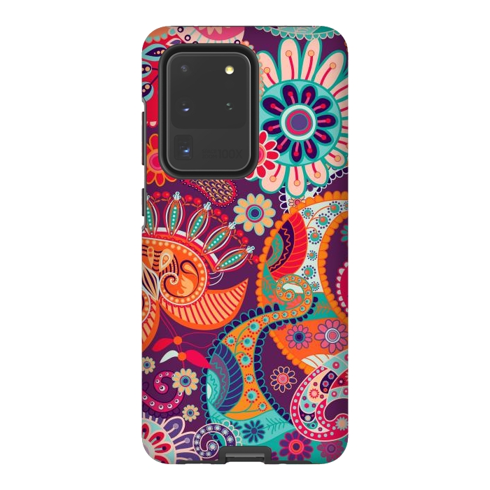 Galaxy S20 Ultra StrongFit Figure in bright flowers by ArtsCase