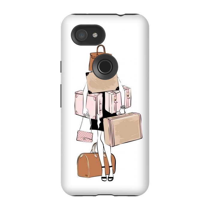 Pixel 3A StrongFit Woman with luggage by Martina