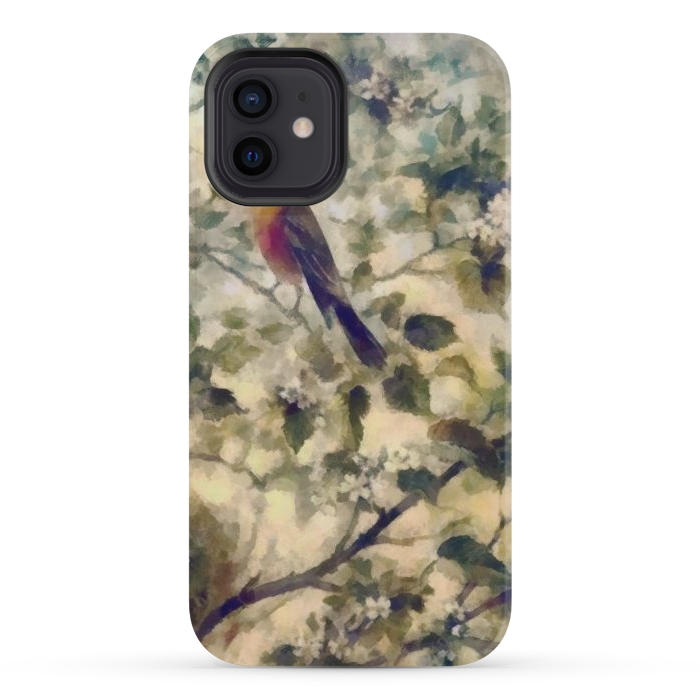 iPhone 12 mini StrongFit Watercolored Nature by Texnotropio
