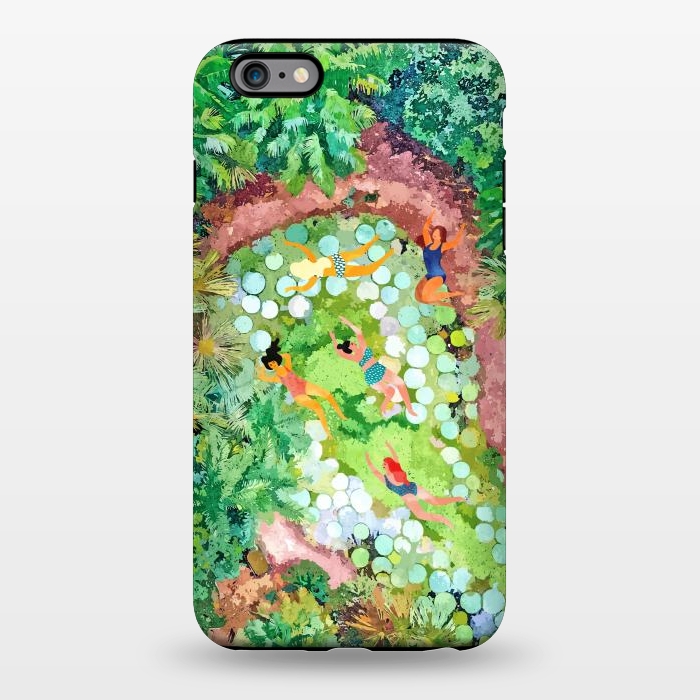 iPhone 6/6s plus StrongFit Tropical Vacay | Rainforest Jungle Botanical Lush Nature | Summer Lake People Swim | Boho Painting by Uma Prabhakar Gokhale