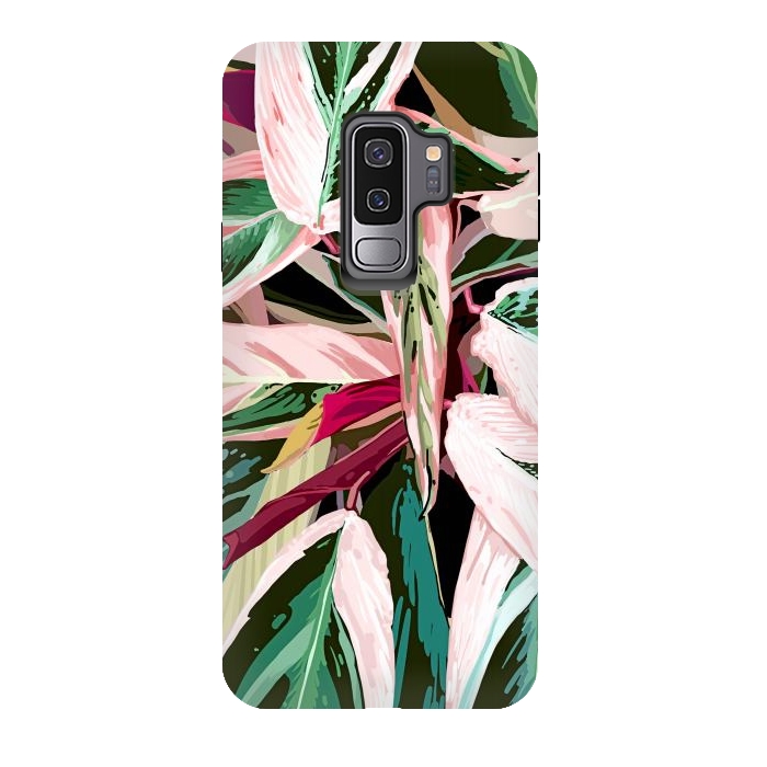 Galaxy S9 plus StrongFit Tropical Variegated Houseplant by Uma Prabhakar Gokhale