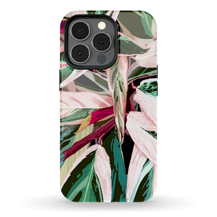 iPhone 13 pro StrongFit Tropical Variegated Houseplant by Uma Prabhakar Gokhale