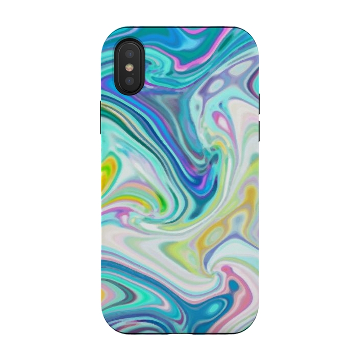 iPhone Xs / X StrongFit Digitalart Abstract Marbling G597 by Medusa GraphicArt