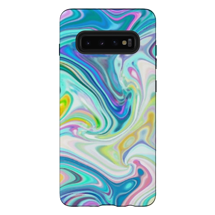 Galaxy S10 plus StrongFit Digitalart Abstract Marbling G597 by Medusa GraphicArt