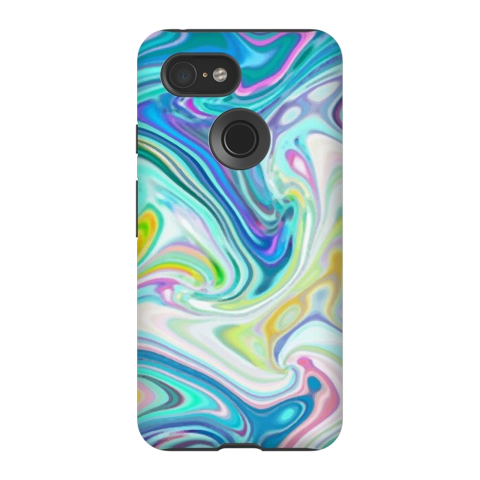 Pixel 3 StrongFit Digitalart Abstract Marbling G597 by Medusa GraphicArt