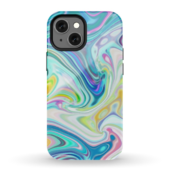 iPhone 13 mini StrongFit Digitalart Abstract Marbling G597 by Medusa GraphicArt